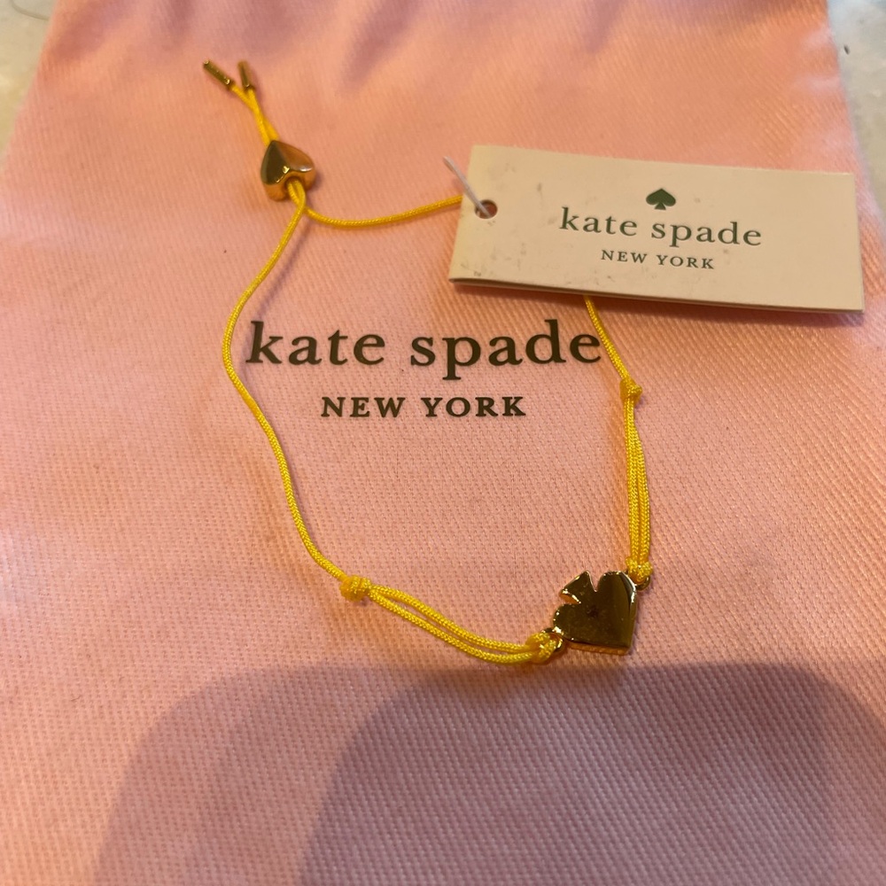 NWT KATE SPADE Yellow Everyday Spade Enamel Slider Bracelet with dust bag